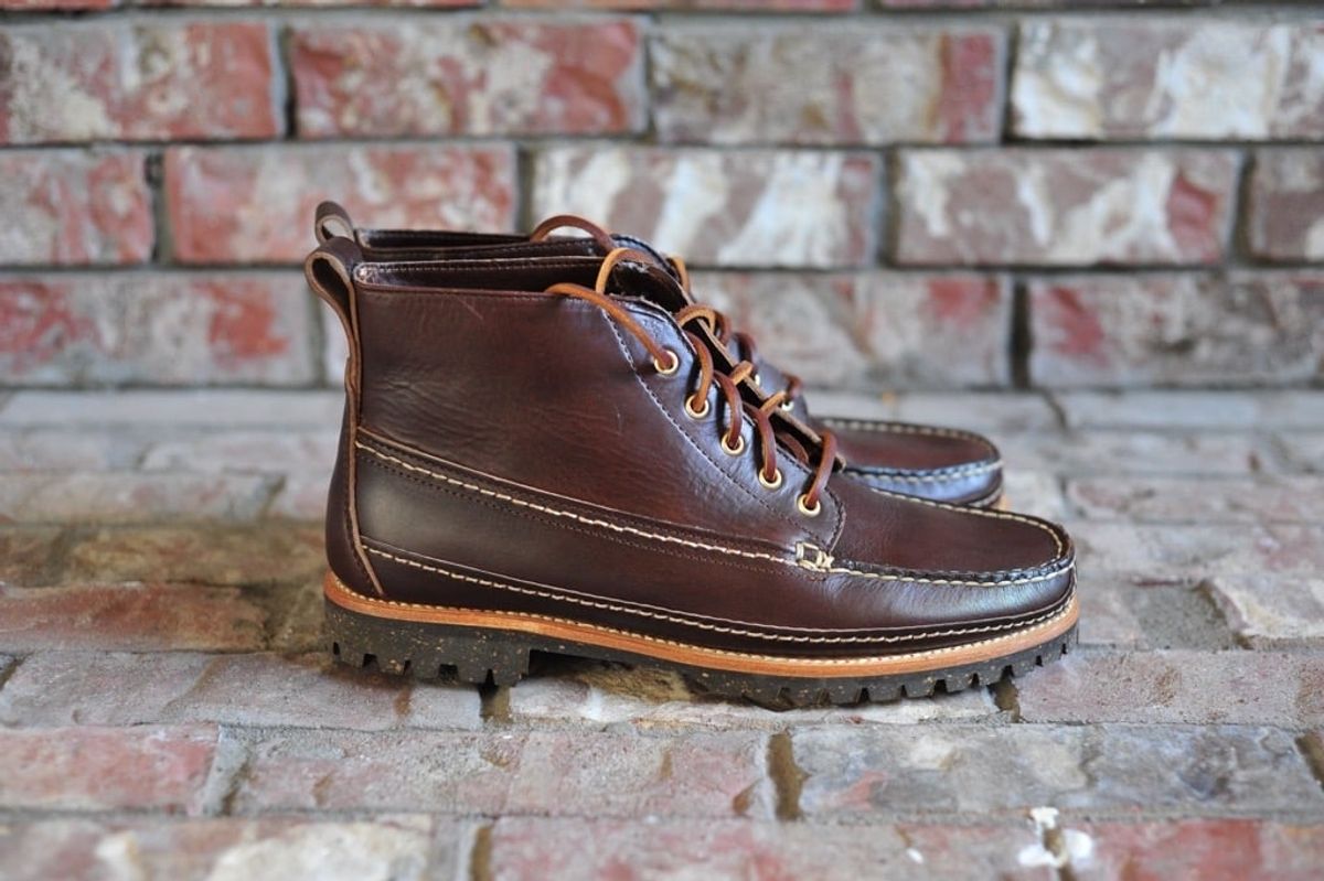 Photo by Shawn on October 4, 2023 of the Oak Street Bootmakers Camp Boot in Horween Brown Chromexcel.
