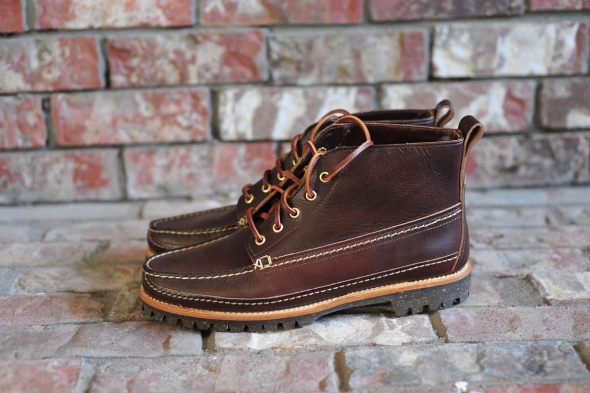 Photo by Shawn on October 4, 2023 of the Oak Street Bootmakers Camp Boot in Horween Brown Chromexcel.