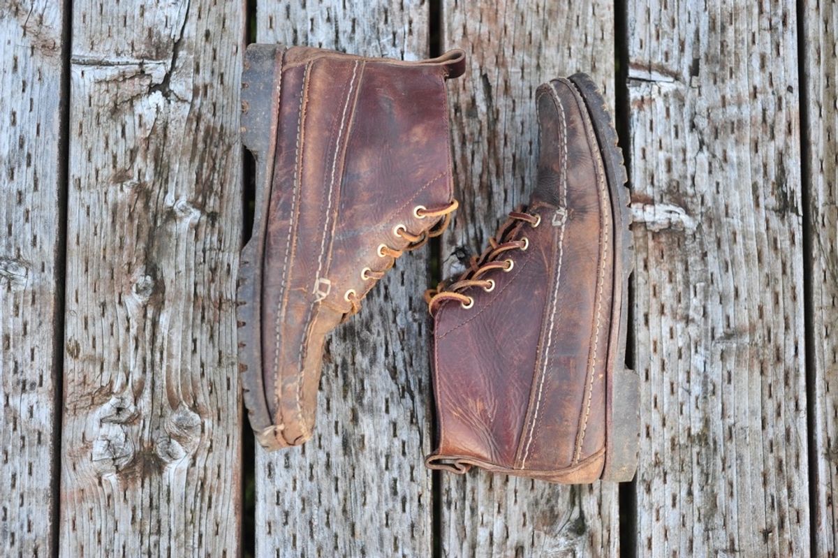 Photo by Shawn on December 4, 2023 of the Oak Street Bootmakers Camp Boot in Horween Brown Chromexcel.