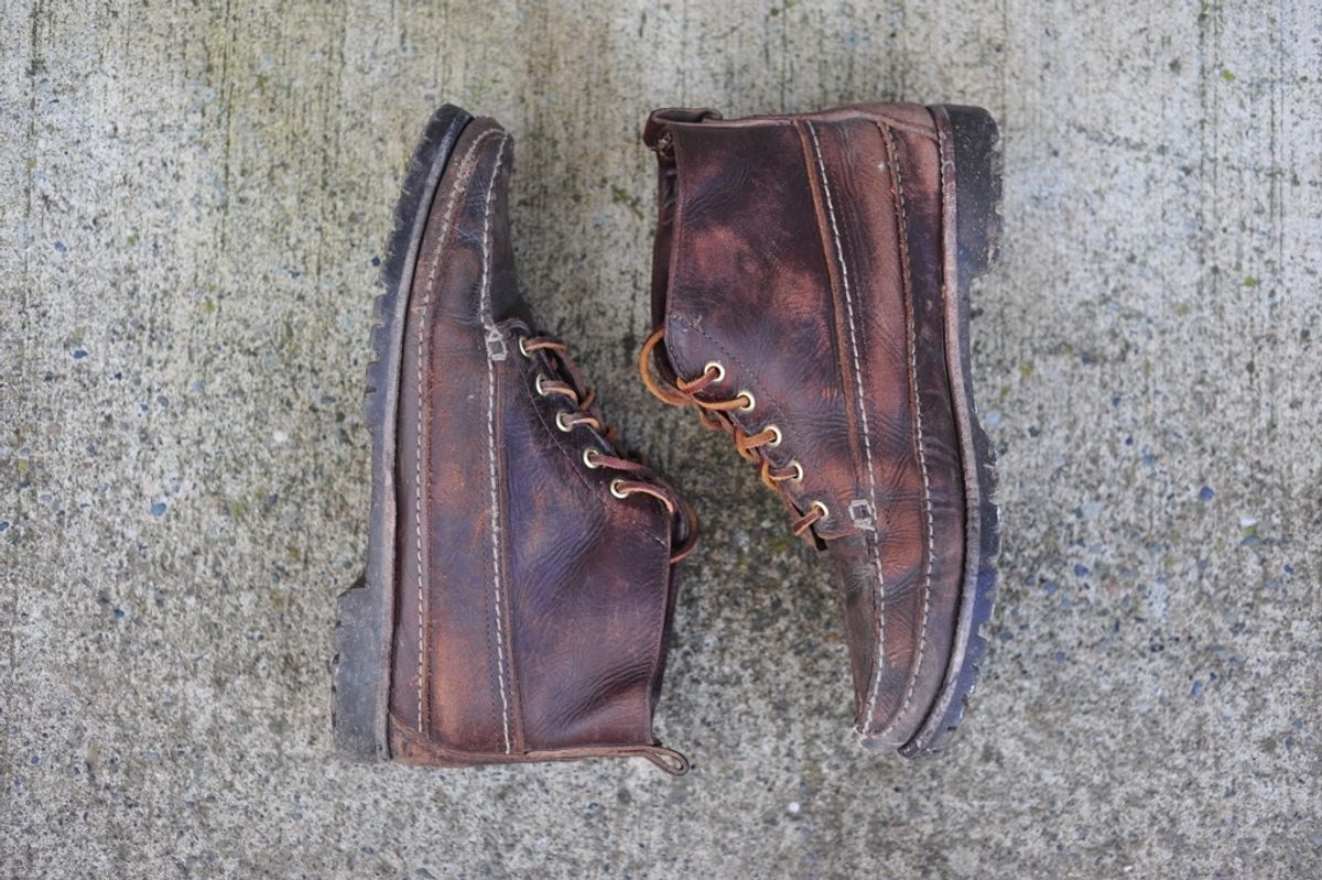 Photo by Shawn on January 5, 2024 of the Oak Street Bootmakers Camp Boot in Horween Brown Chromexcel.