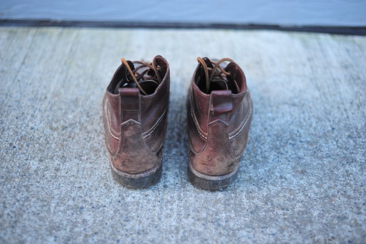 Photo by Shawn on February 3, 2024 of the Oak Street Bootmakers Camp Boot in Horween Brown Chromexcel.