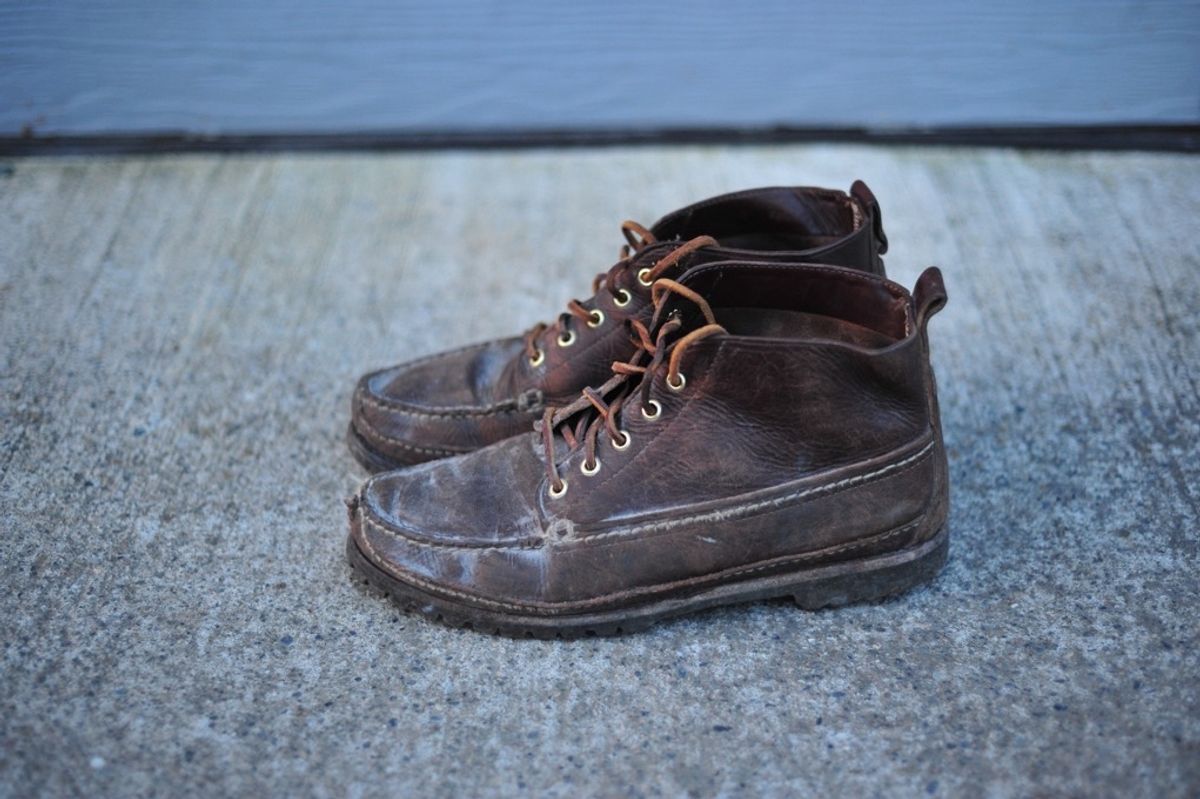 Photo by Shawn on February 3, 2024 of the Oak Street Bootmakers Camp Boot in Horween Brown Chromexcel.