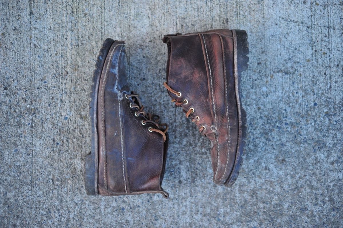 Photo by Shawn on February 3, 2024 of the Oak Street Bootmakers Camp Boot in Horween Brown Chromexcel.