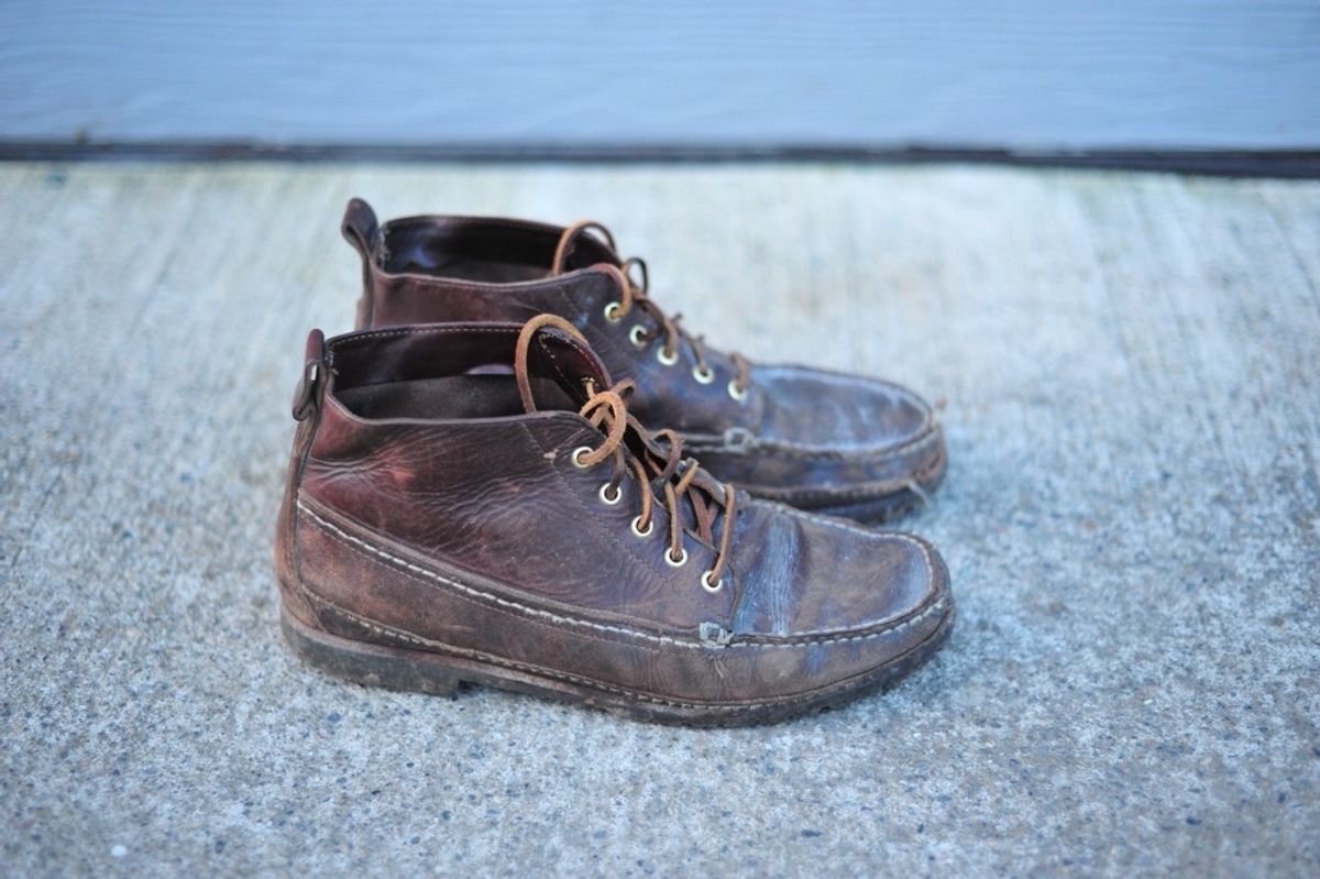 Photo by Shawn on February 3, 2024 of the Oak Street Bootmakers Camp Boot in Horween Brown Chromexcel.