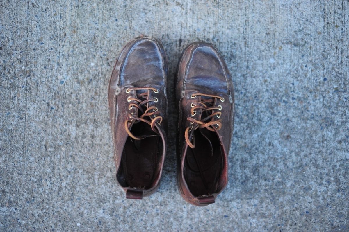 Photo by Shawn on February 3, 2024 of the Oak Street Bootmakers Camp Boot in Horween Brown Chromexcel.