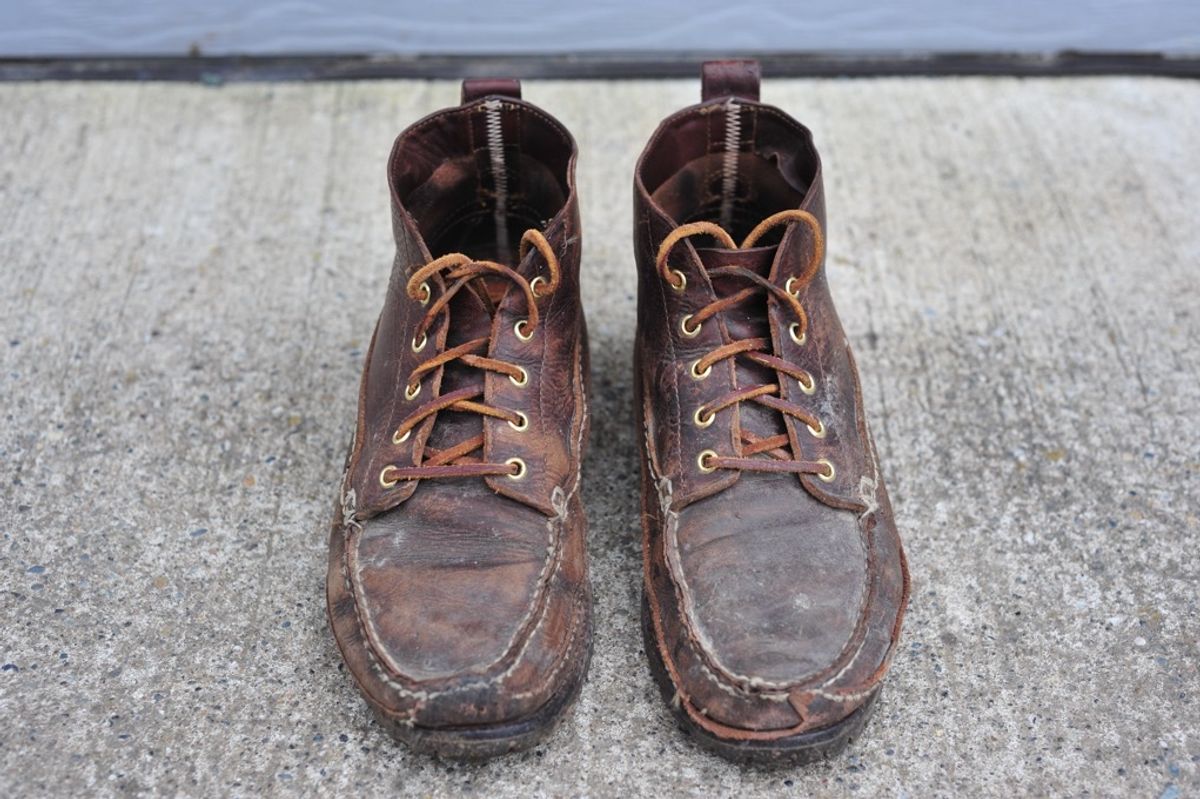 Photo by Shawn on March 3, 2024 of the Oak Street Bootmakers Camp Boot in Horween Brown Chromexcel.