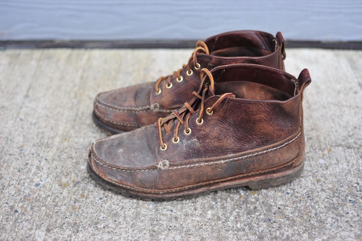 Photo by Shawn on March 3, 2024 of the Oak Street Bootmakers Camp Boot in Horween Brown Chromexcel.