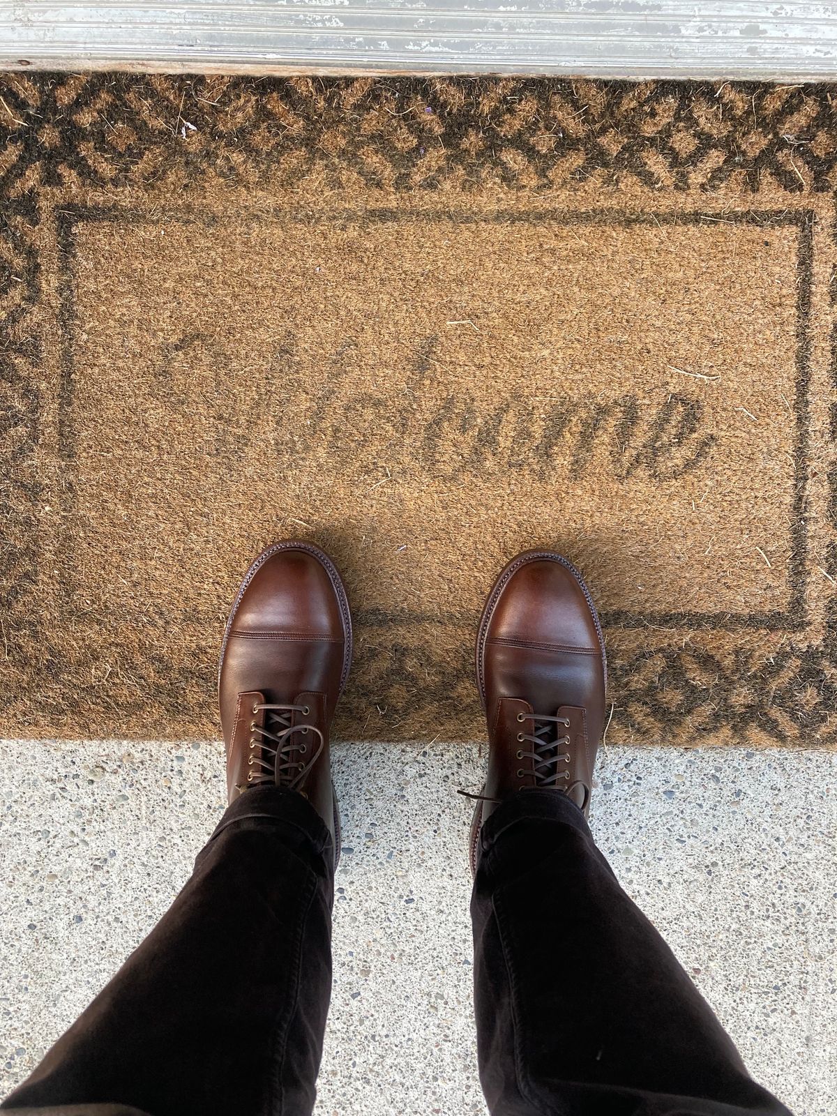 Photo by Shawn on October 2, 2022 of the Grant Stone Cap Toe Boot in D'Annonay Choco Rusticalf.