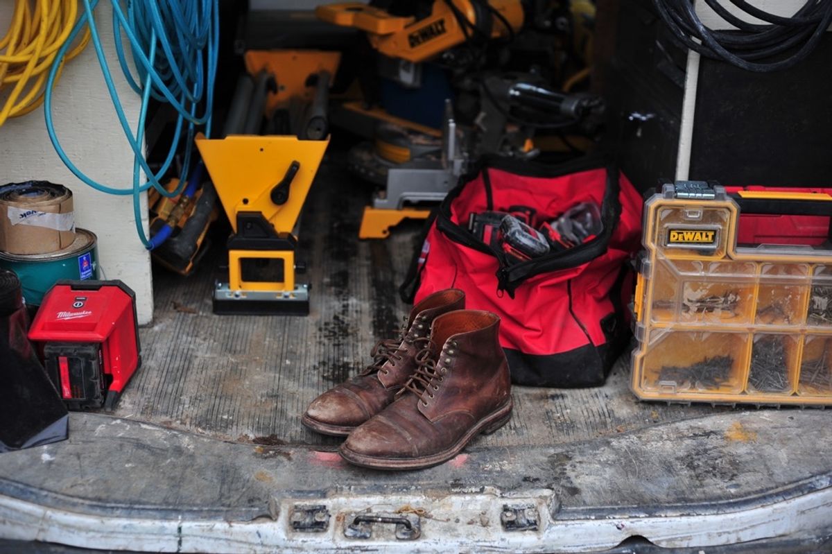 Photo by Shawn on February 6, 2023 of the Grant Stone Cap Toe Boot in D'Annonay Choco Rusticalf.