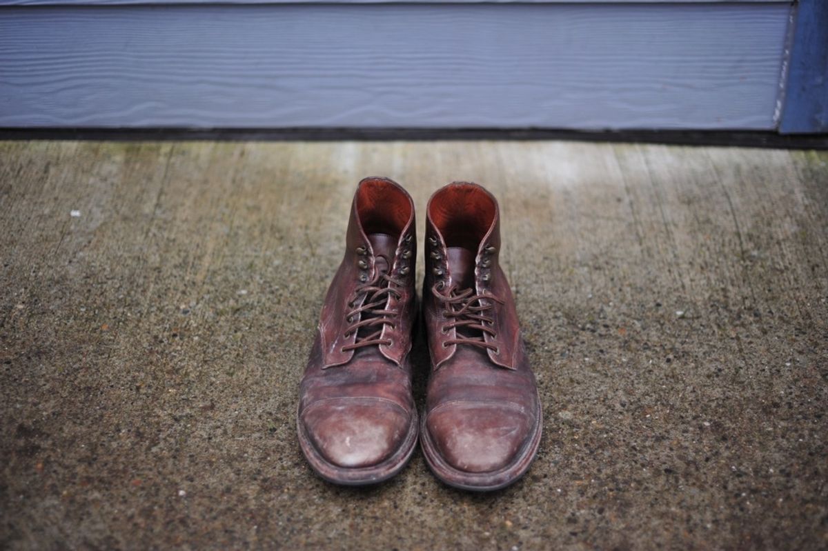 Photo by Shawn on February 6, 2023 of the Grant Stone Cap Toe Boot in D'Annonay Choco Rusticalf.