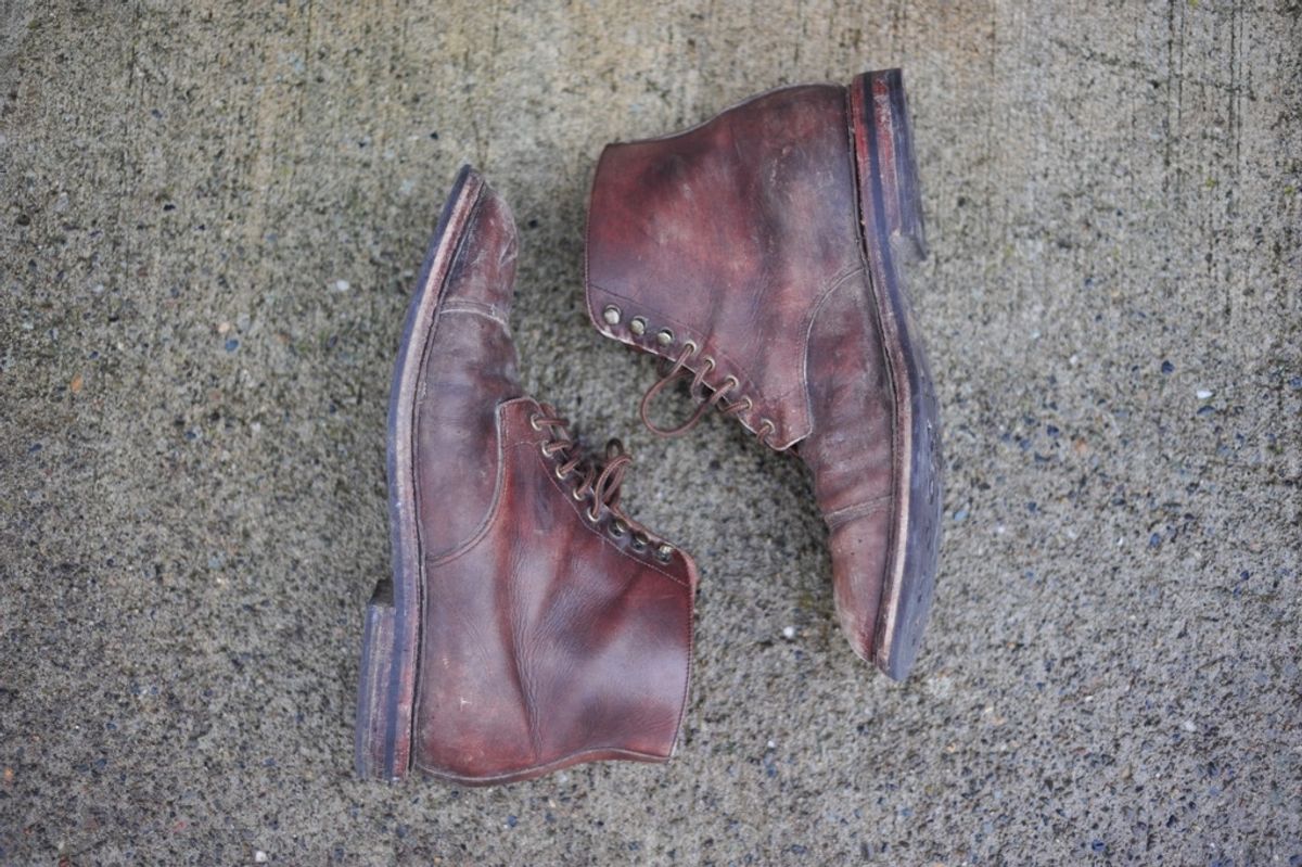 Photo by Shawn on February 6, 2023 of the Grant Stone Cap Toe Boot in D'Annonay Choco Rusticalf.