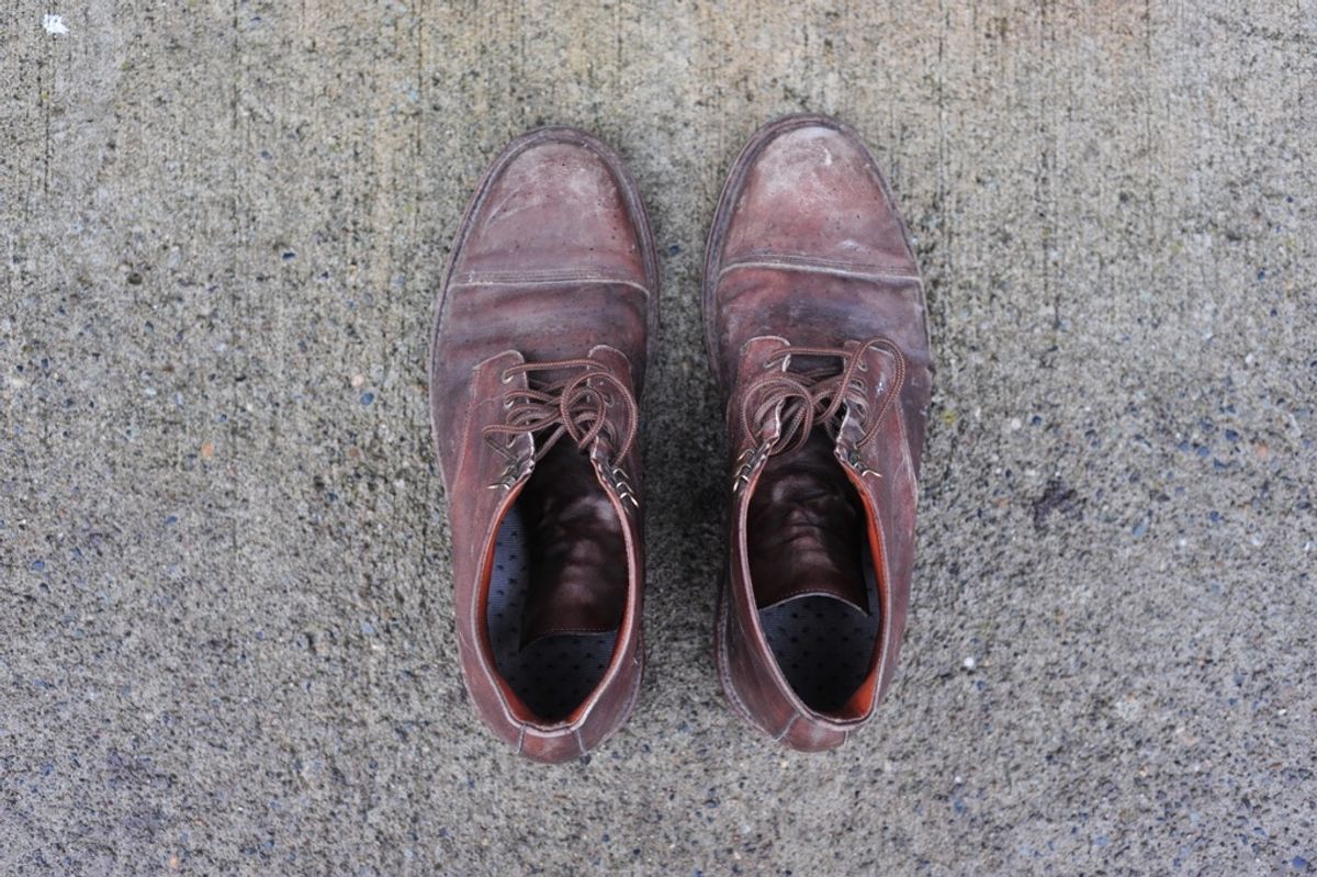 Photo by Shawn on February 6, 2023 of the Grant Stone Cap Toe Boot in D'Annonay Choco Rusticalf.