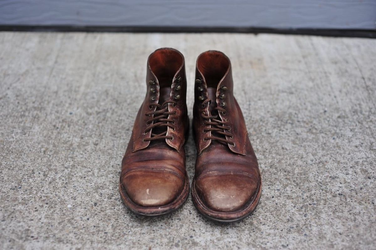 Photo by Shawn on April 2, 2023 of the Grant Stone Cap Toe Boot in D'Annonay Choco Rusticalf.