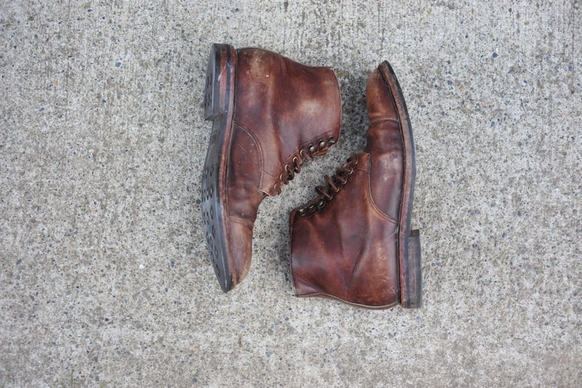 Photo by Shawn on April 2, 2023 of the Grant Stone Cap Toe Boot in D'Annonay Choco Rusticalf.