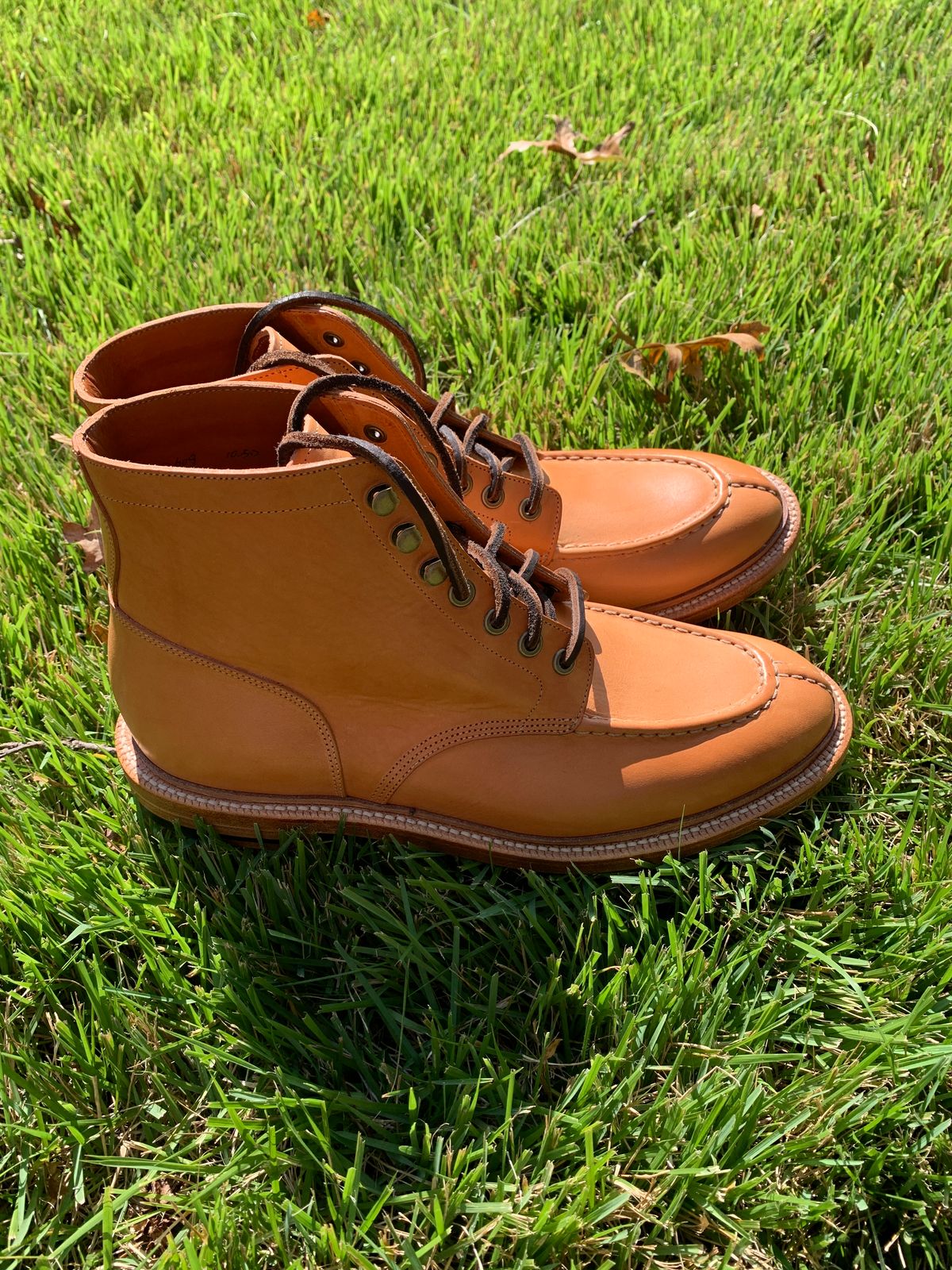 Photo by baltbootguy on October 3, 2023 of the Grant Stone Ottawa Boot in Badalassi Carlo Natural Minerva.