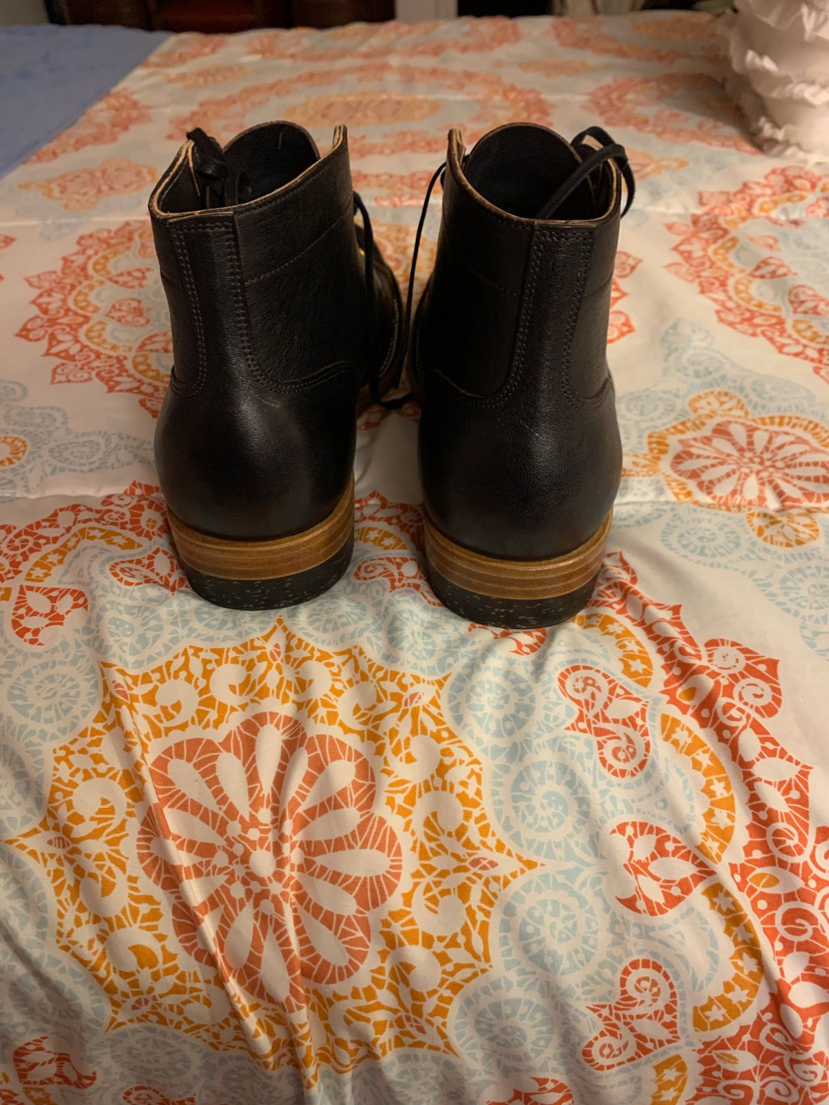 Photo by baltbootguy on October 5, 2022 of the Iron Boots Unlisted Model in Maryam Black Hand-Dyed Horsehide.