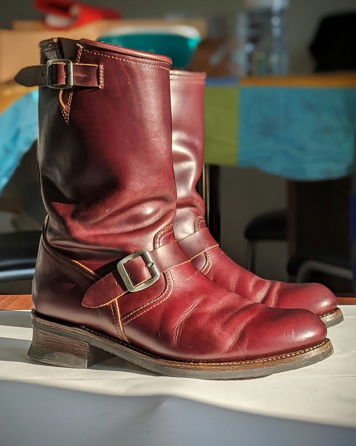 Photo by Rieslingspaschteit on December 3, 2023 of the Sendra Engineer Boot 18345 in Horween Color 8 Chromexcel.