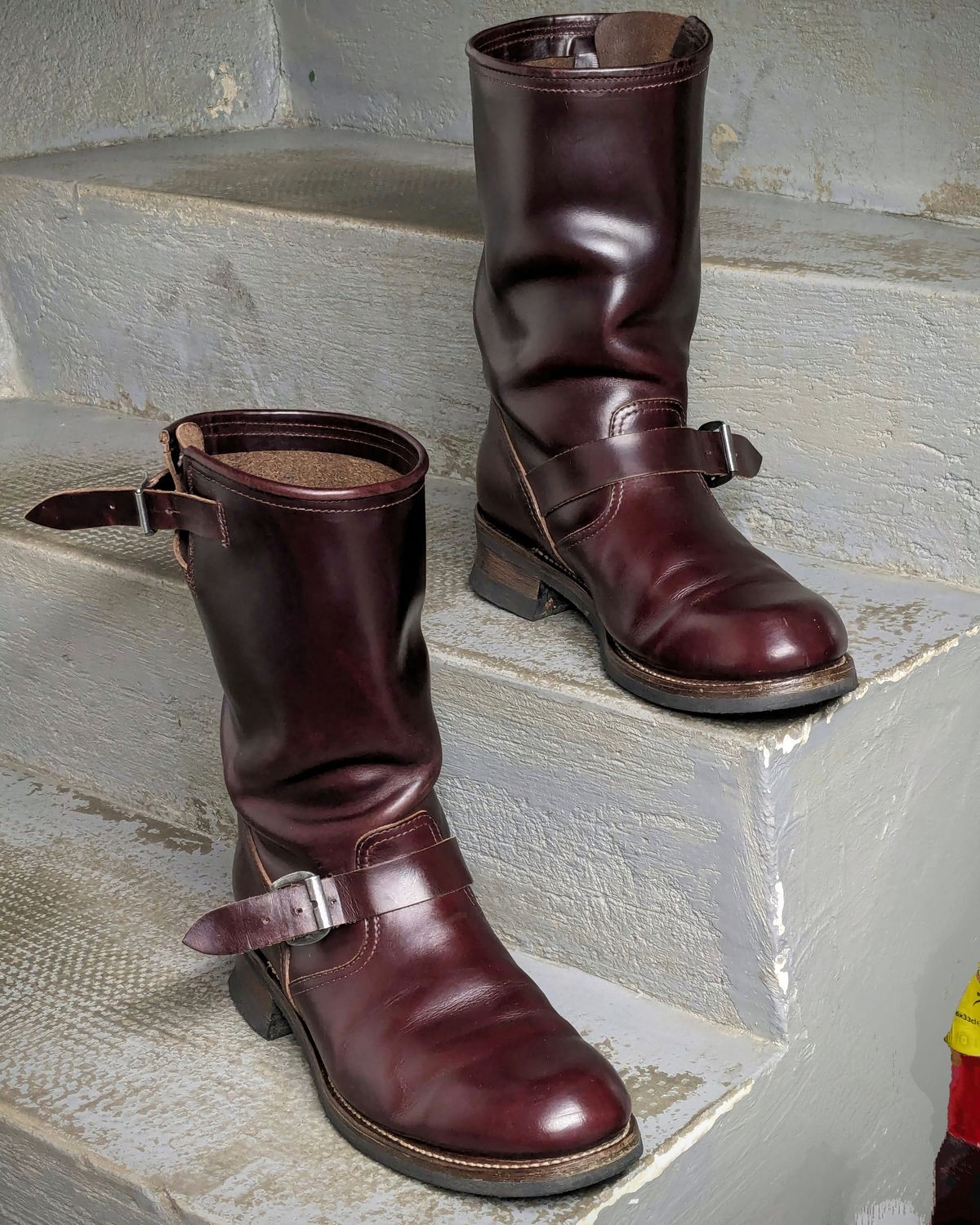 Photo by Rieslingspaschteit on December 14, 2023 of the Sendra Engineer Boot 18345 in Horween Color 8 Chromexcel.