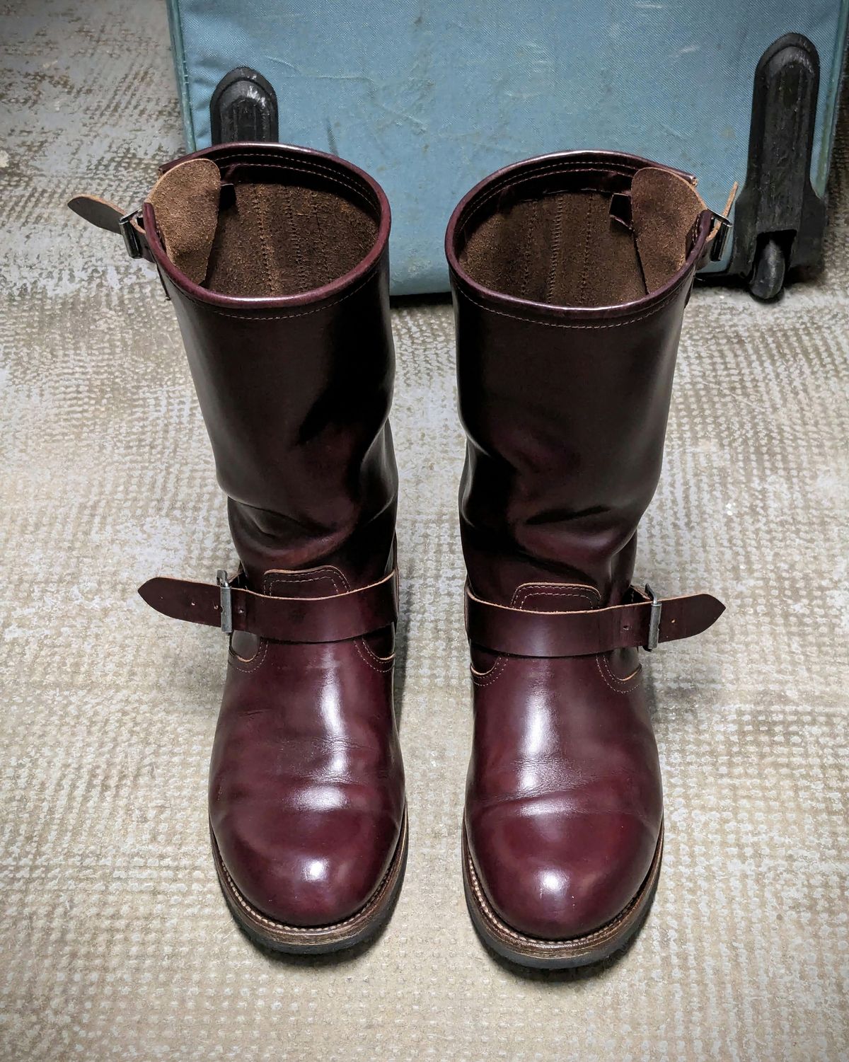 Photo by Rieslingspaschteit on December 14, 2023 of the Sendra Engineer Boot 18345 in Horween Color 8 Chromexcel.