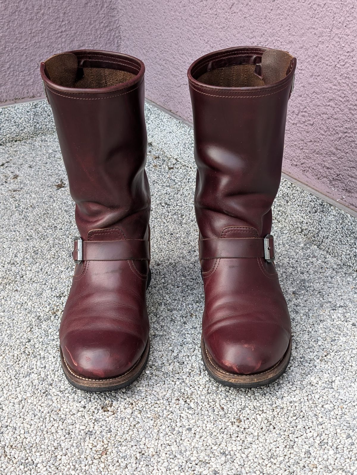 Photo by Rieslingspaschteit on July 7, 2024 of the Sendra Engineer Boot 18345 in Horween Color 8 Chromexcel.