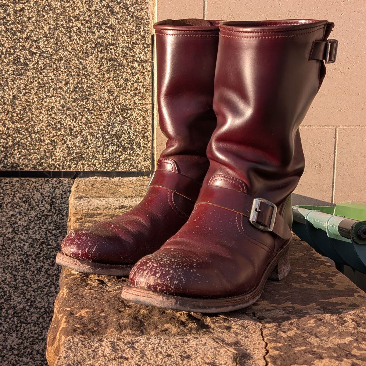 Photo by Rieslingspaschteit on February 27, 2025 of the Sendra Engineer Boot 18345 in Horween Color 8 Chromexcel.
