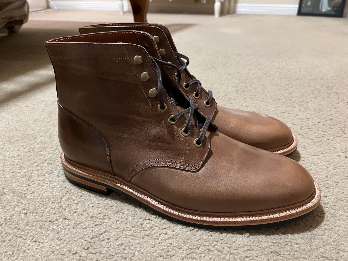 Photo by manthisis on November 3, 2022 of the Grant Stone Diesel Boot in Horween Dune Chromexcel.