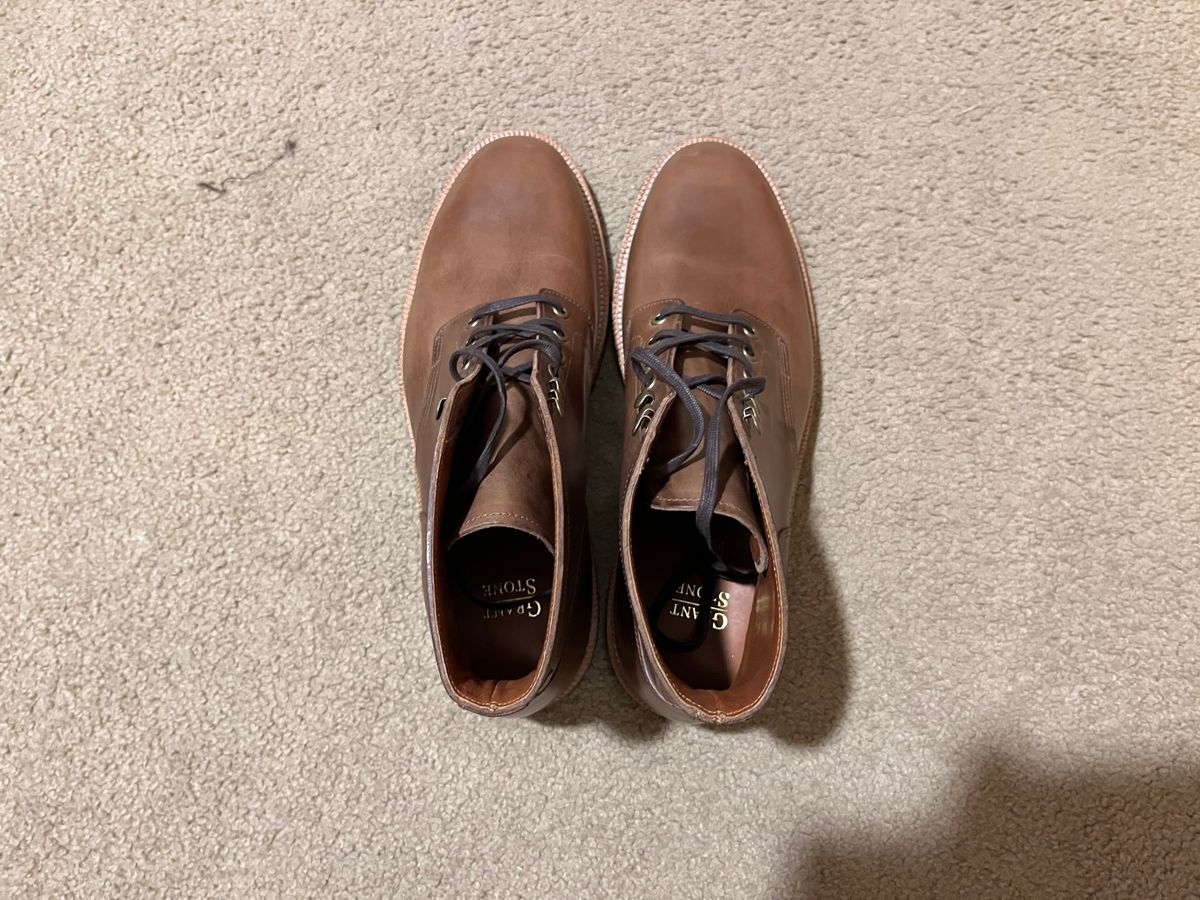 Photo by manthisis on November 3, 2022 of the Grant Stone Diesel Boot in Horween Dune Chromexcel.
