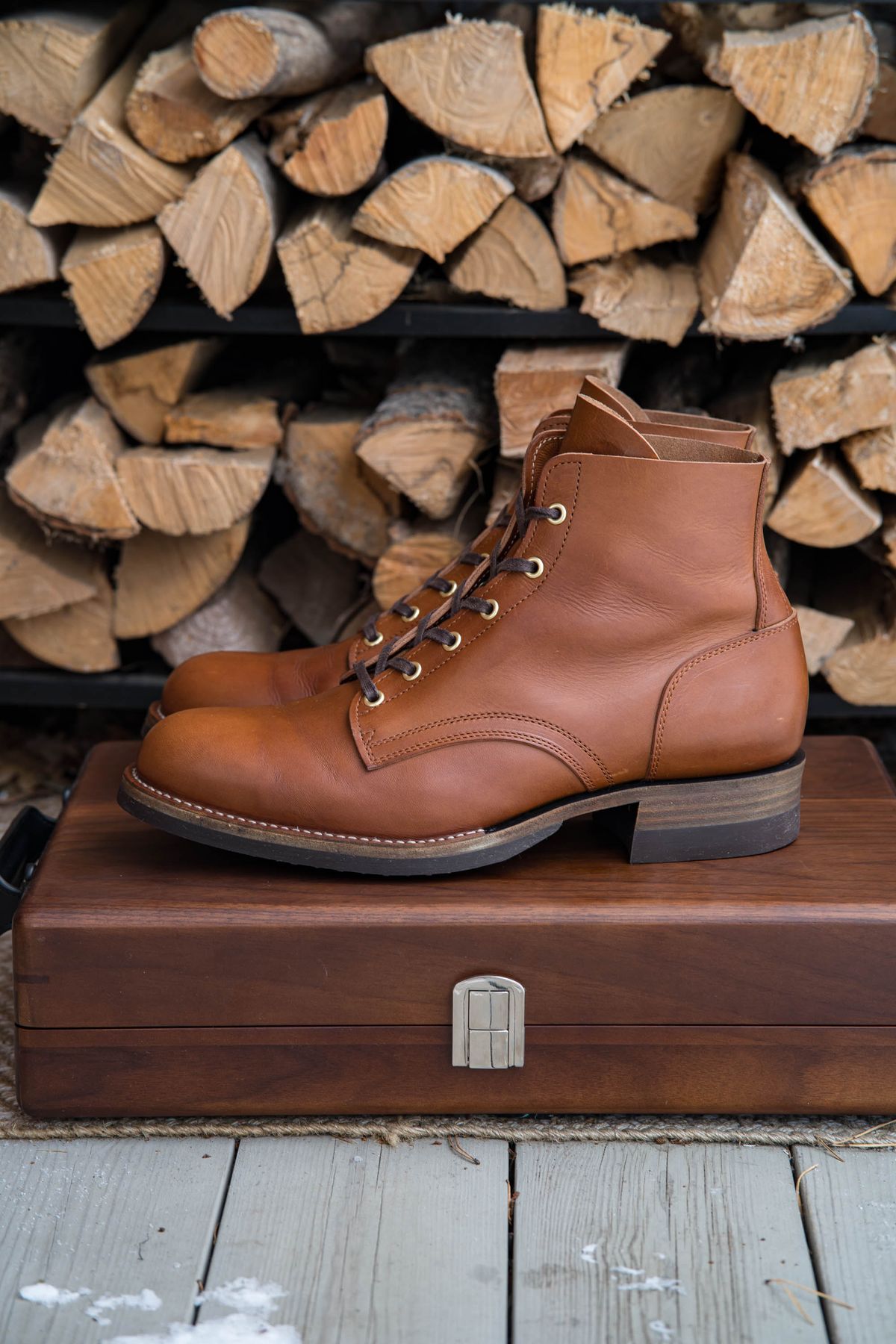 Photo by shoegazing on December 4, 2023 of the Jack & White Brothers Letterman ZERO in Badalassi Carlo Cognac Minerva.