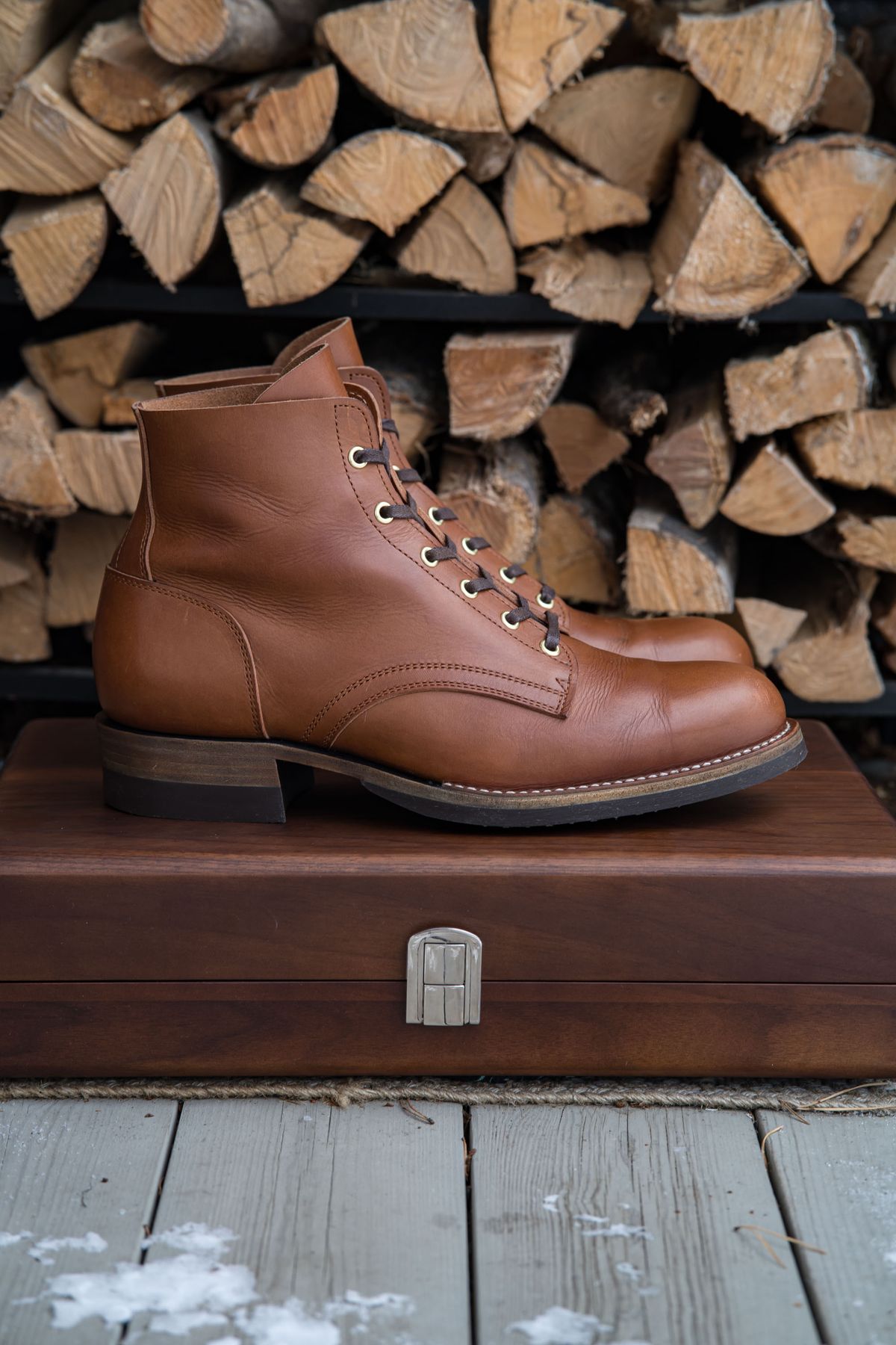Photo by shoegazing on December 4, 2023 of the Jack & White Brothers Letterman ZERO in Badalassi Carlo Cognac Minerva.