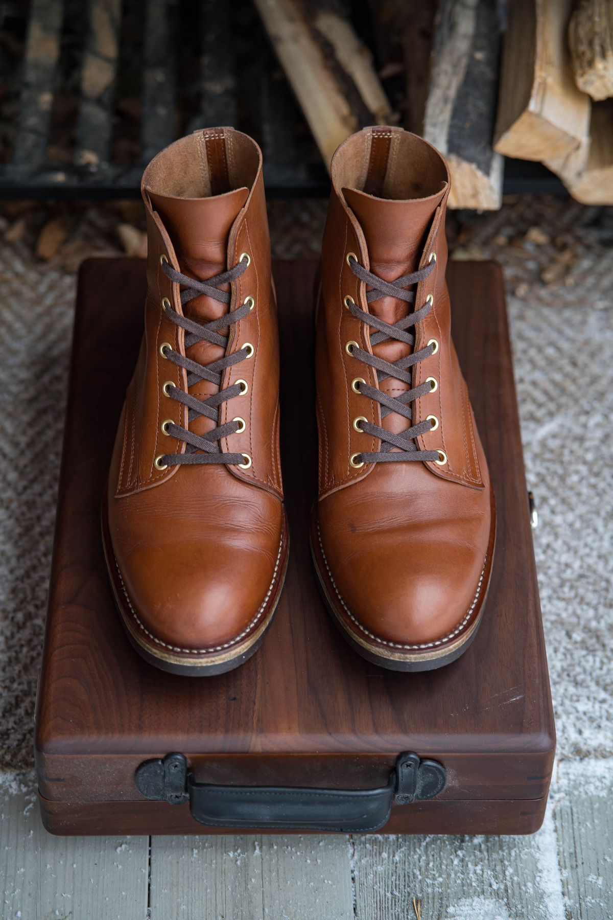 Photo by shoegazing on January 2, 2024 of the Jack & White Brothers Letterman ZERO in Badalassi Carlo Cognac Minerva.
