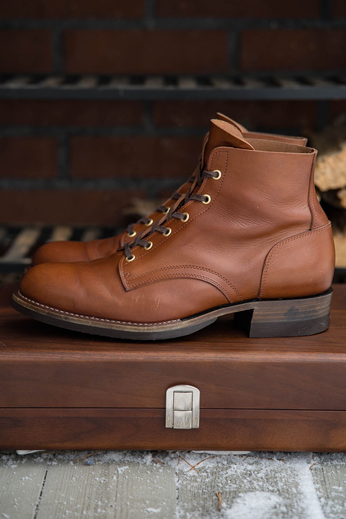 Photo by shoegazing on January 2, 2024 of the Jack & White Brothers Letterman ZERO in Badalassi Carlo Cognac Minerva.
