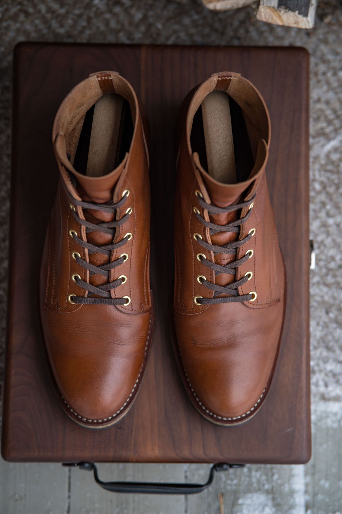 Photo by shoegazing on January 2, 2024 of the Jack & White Brothers Letterman ZERO in Badalassi Carlo Cognac Minerva.