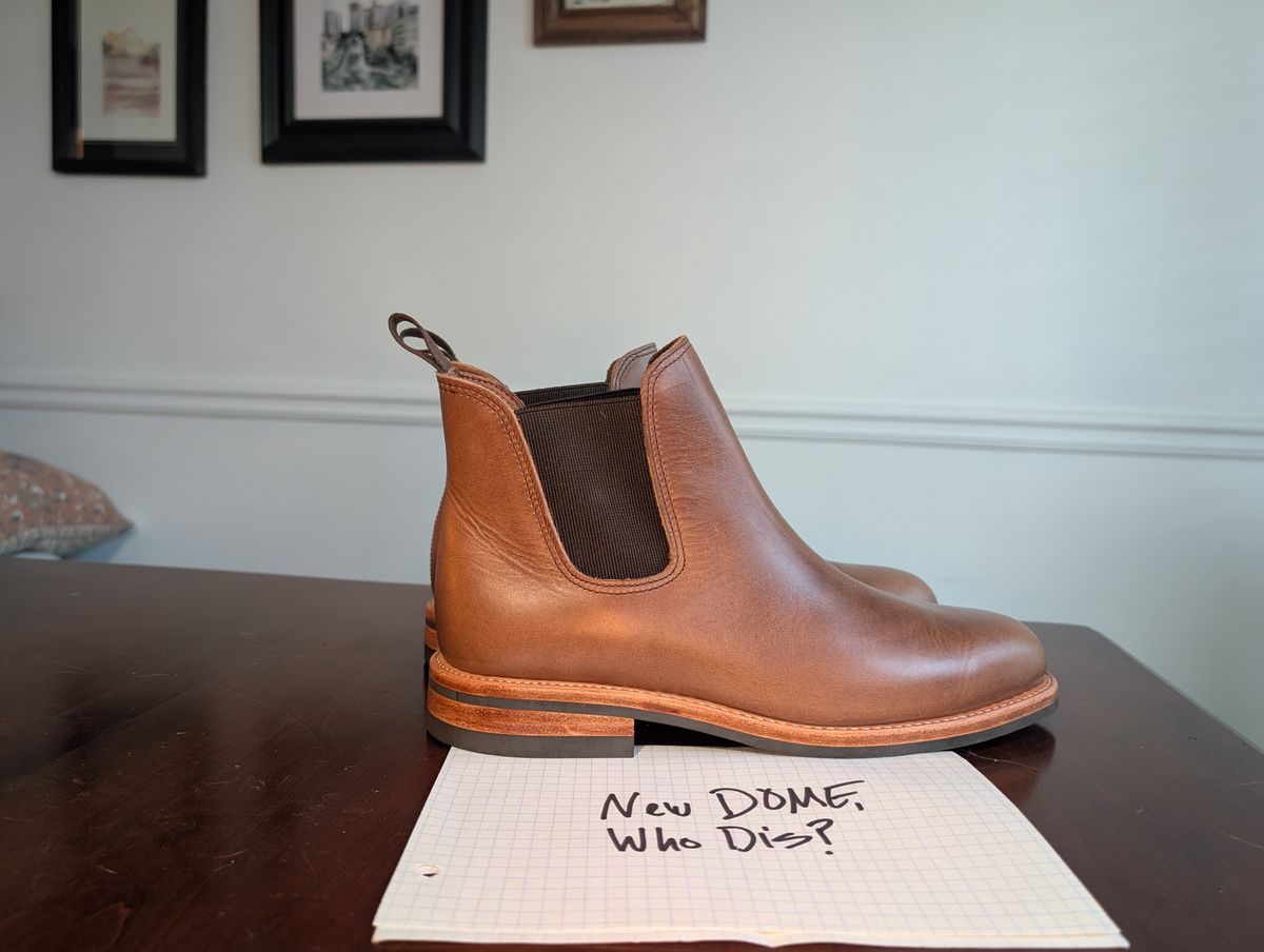 Photo by mrallen on October 1, 2025 of the Oak Street Bootmakers Chelsea in Horween Natural Chromexcel.