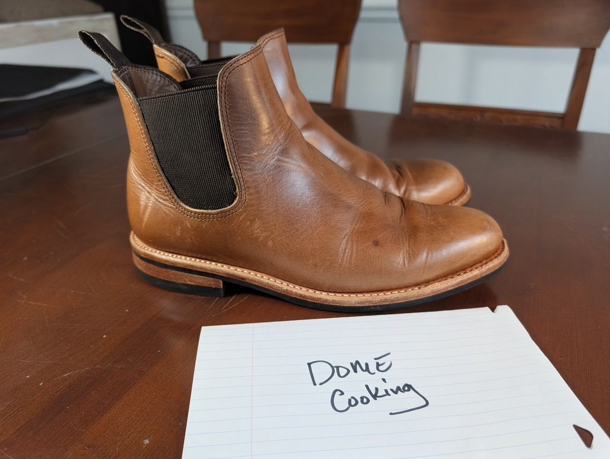 Photo by mrallen on November 3, 2025 of the Oak Street Bootmakers Chelsea in Horween Natural Chromexcel.