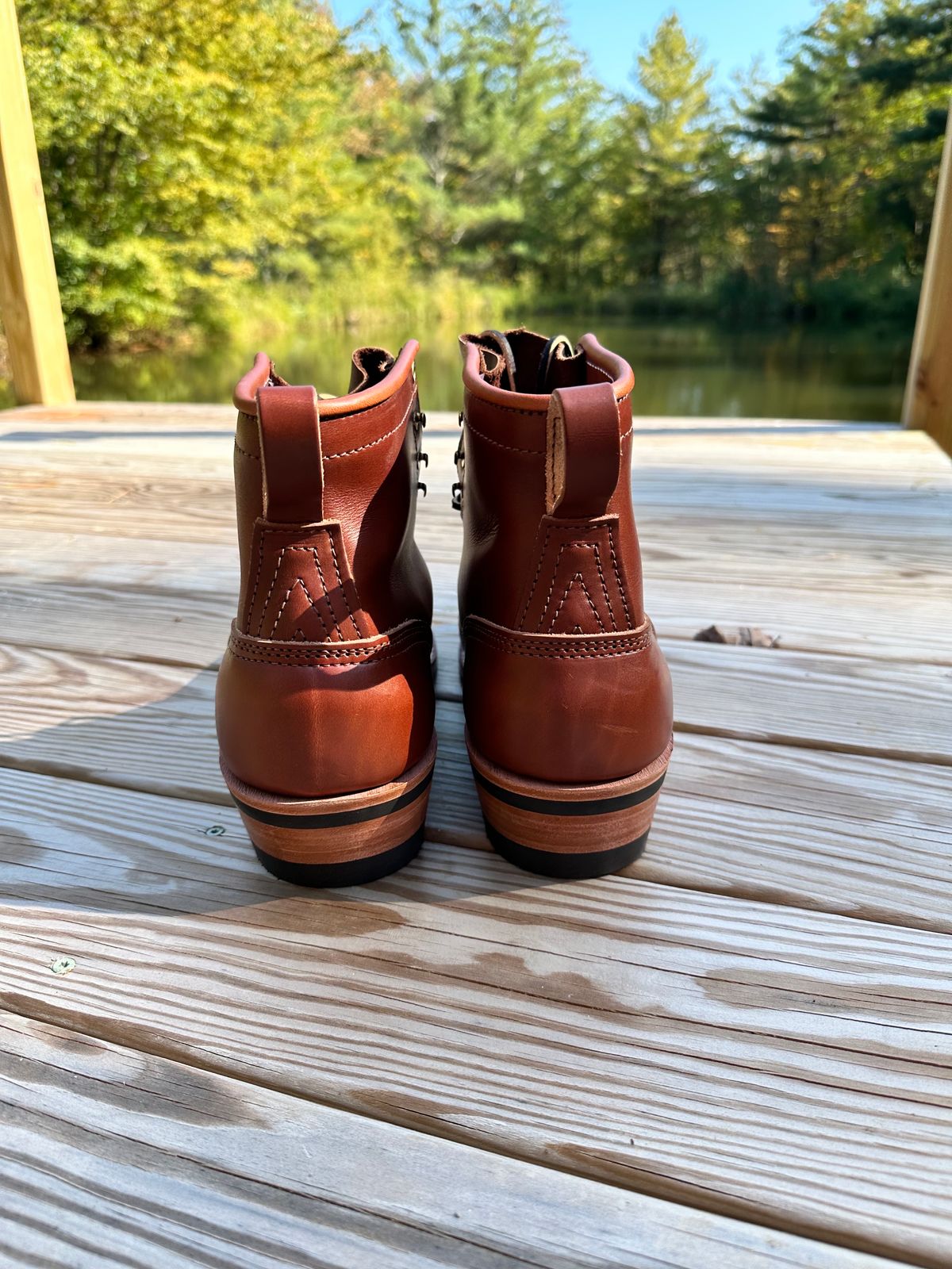 Photo by full_brogue on October 3, 2023 of the Nicks Robert in Wickett & Craig Medium Brown English Bridle.