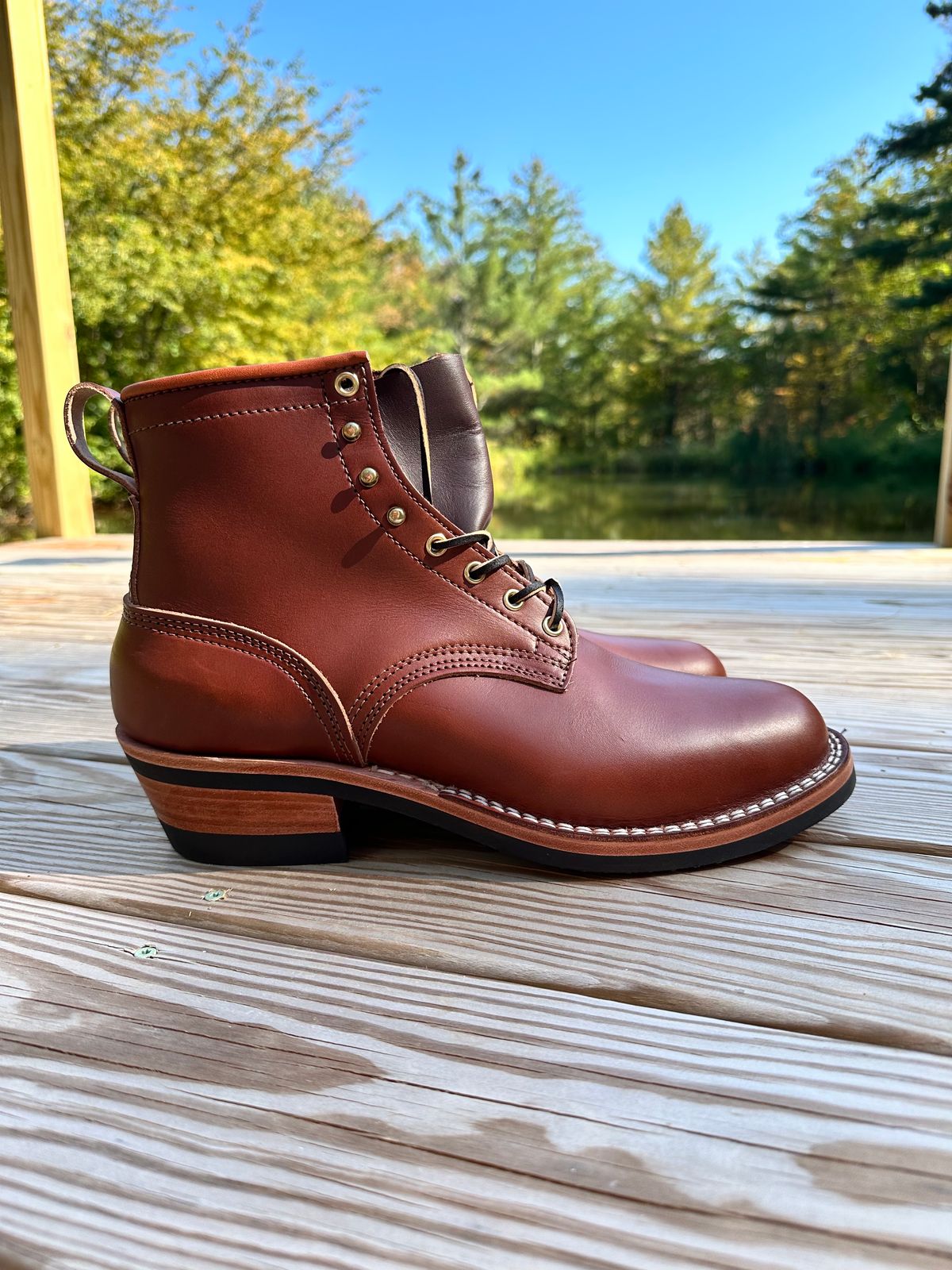 Photo by full_brogue on October 3, 2023 of the Nicks Robert in Wickett & Craig Medium Brown English Bridle.