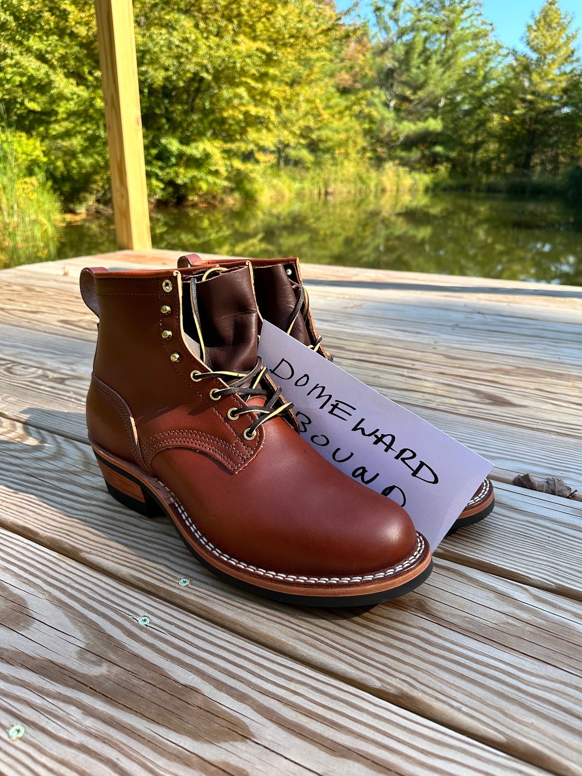 Photo by full_brogue on October 3, 2023 of the Nicks Robert in Wickett & Craig Medium Brown English Bridle.