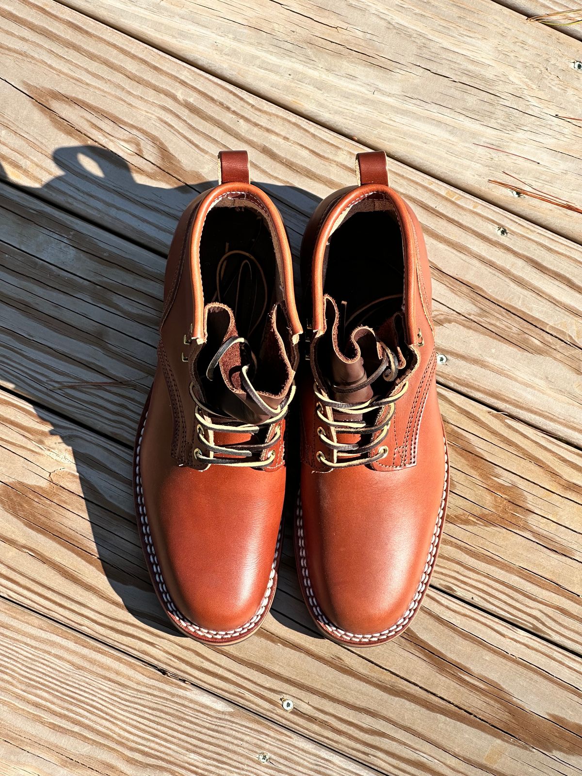 Photo by full_brogue on October 3, 2023 of the Nicks Robert in Wickett & Craig Medium Brown English Bridle.