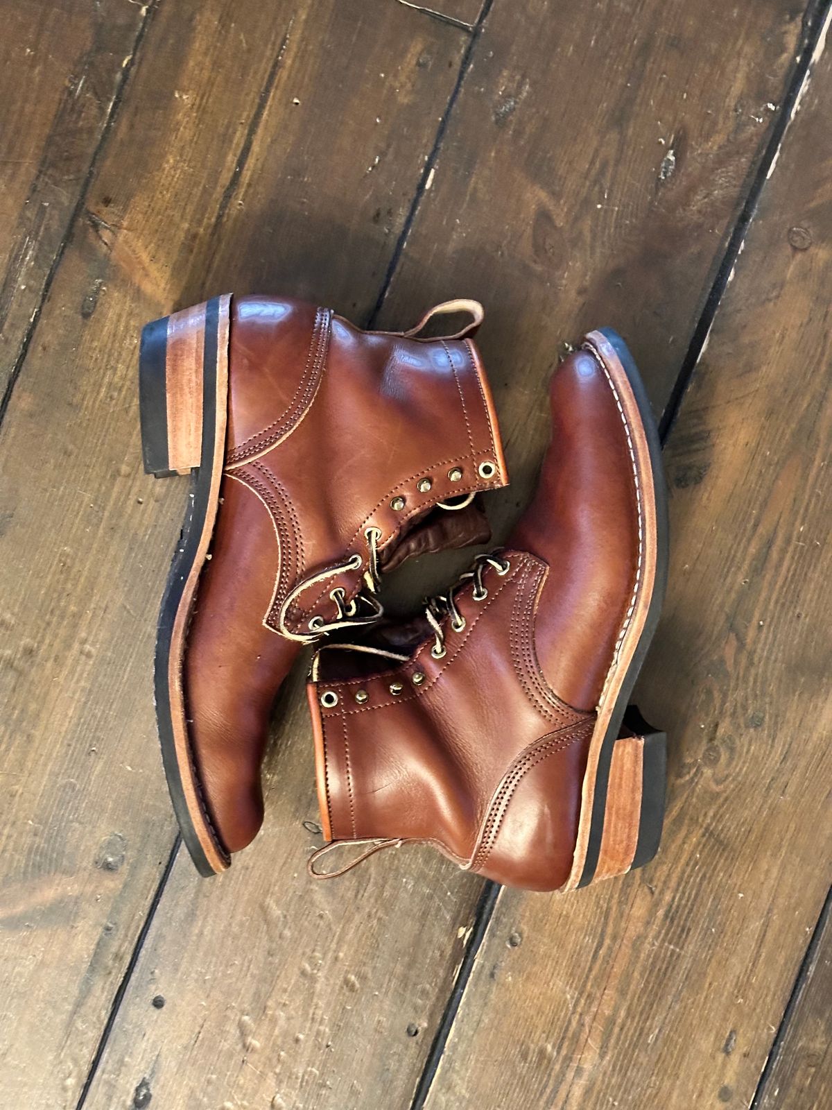 Photo by full_brogue on November 5, 2023 of the Nicks Robert in Wickett & Craig Medium Brown English Bridle.