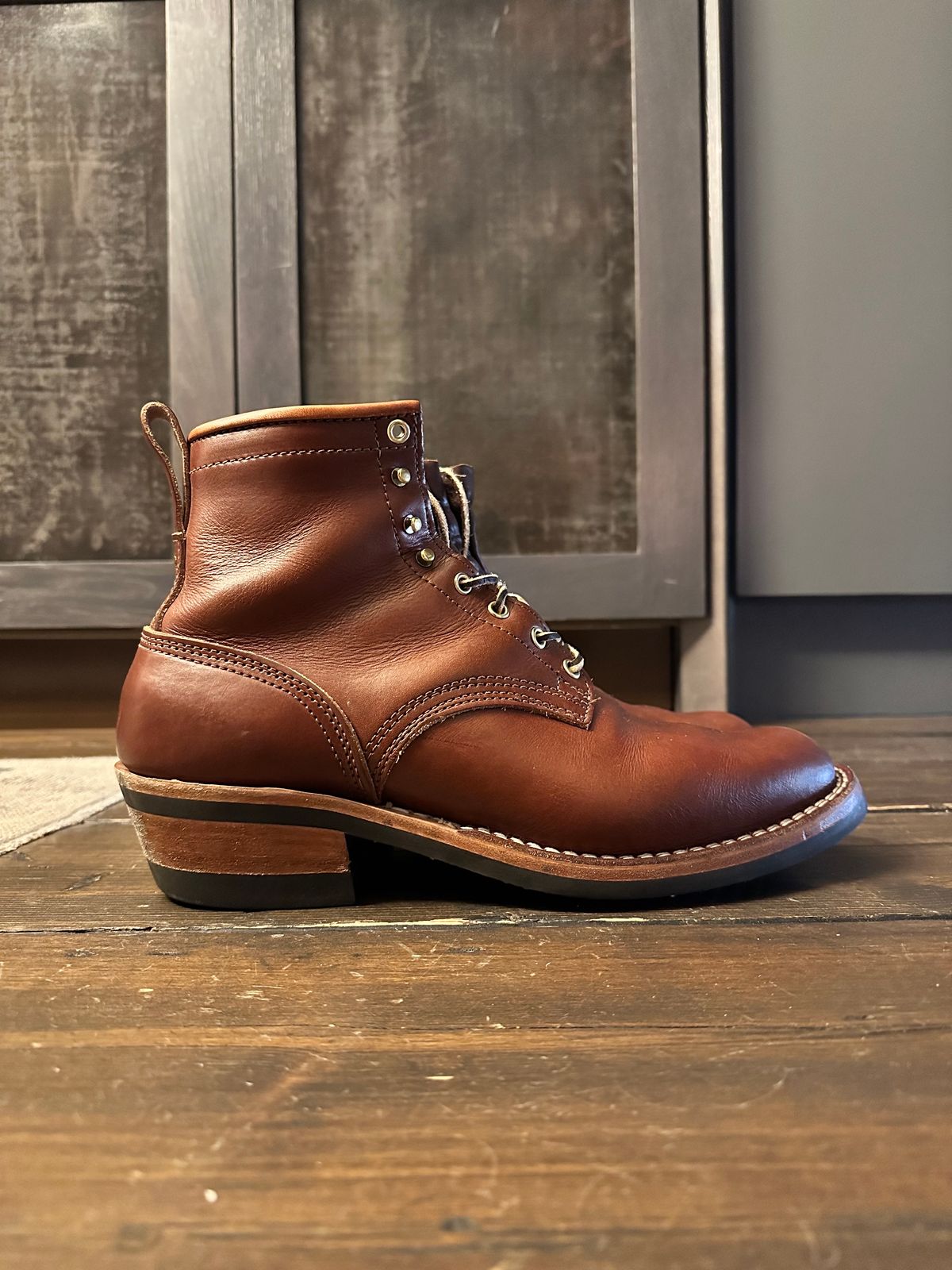 Photo by full_brogue on December 5, 2023 of the Nicks Robert in Wickett & Craig Medium Brown English Bridle.