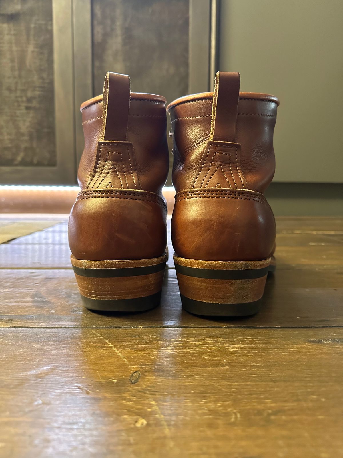Photo by full_brogue on February 5, 2024 of the Nicks Robert in Wickett & Craig Medium Brown English Bridle.
