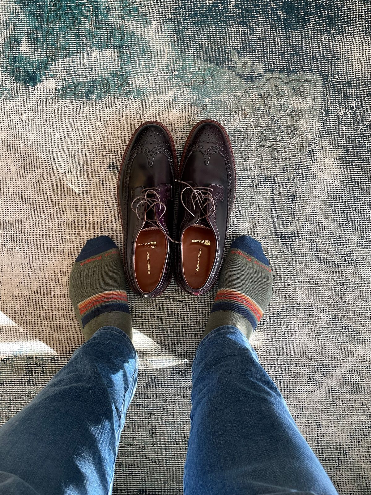 Photo by full_brogue on October 1, 2022 of the Alden Long Wing Blucher in Horween Color 8 Shell Cordovan.