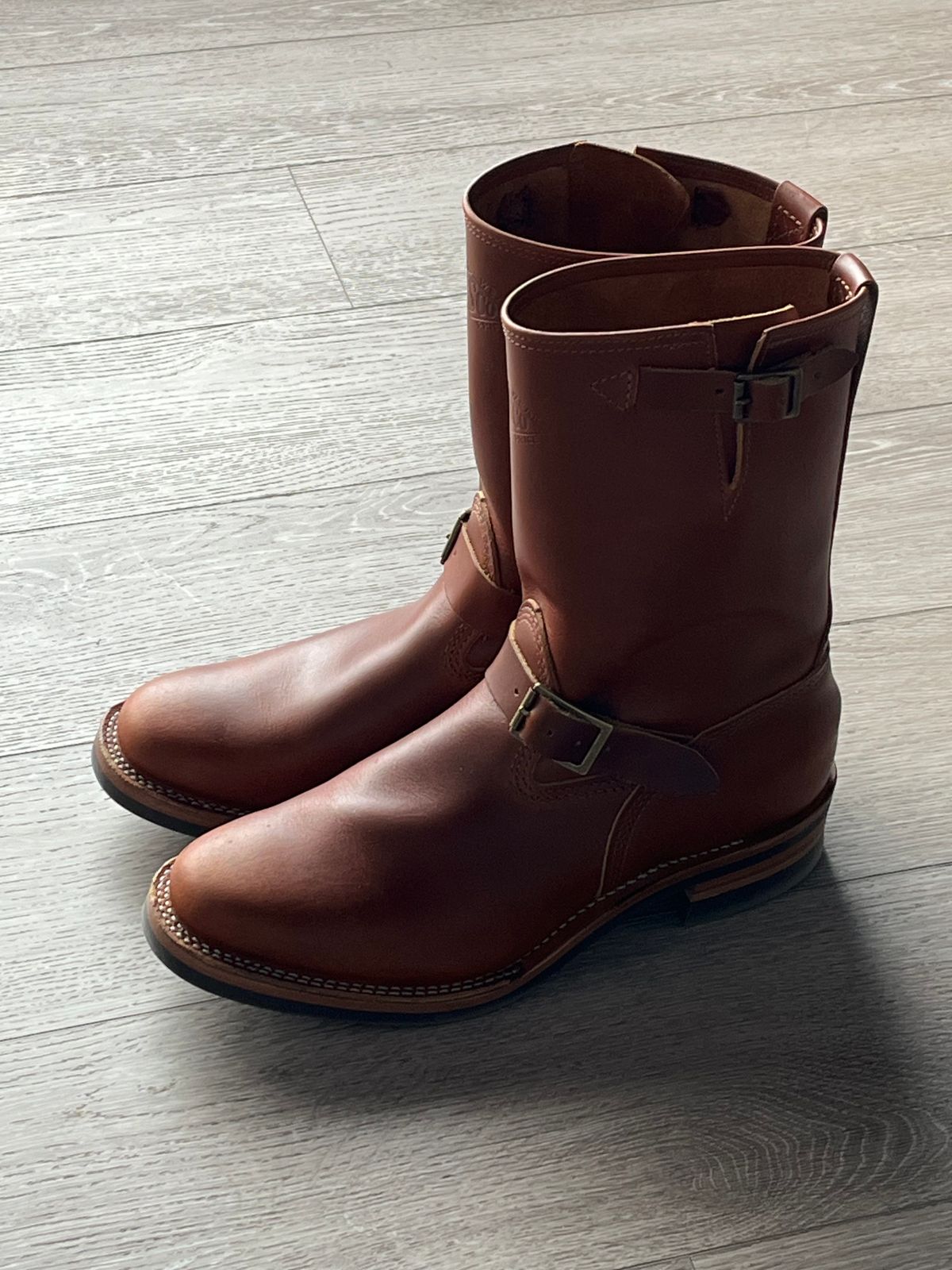 Photo by J_L on March 13, 2025 of the Wesco Boss Engineer Boot in Seidel British Tan Domain.