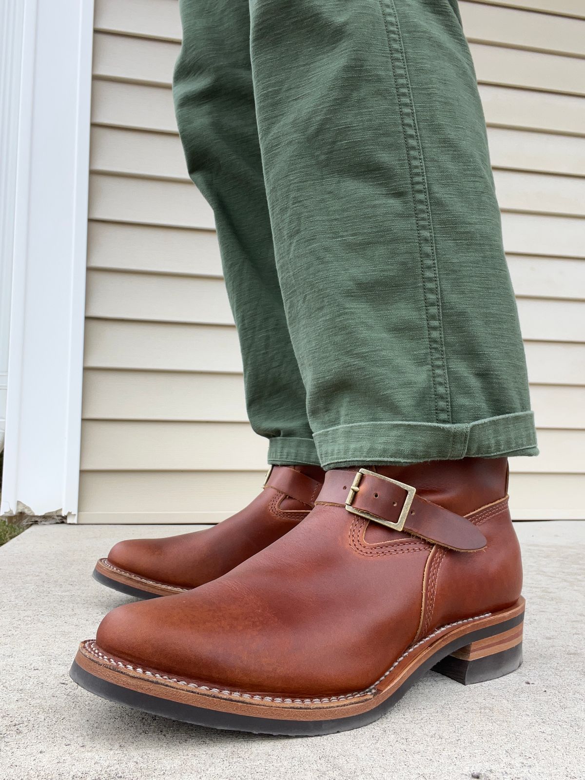 Photo by J_L on March 17, 2025 of the Wesco Boss Engineer Boot in Seidel British Tan Domain.
