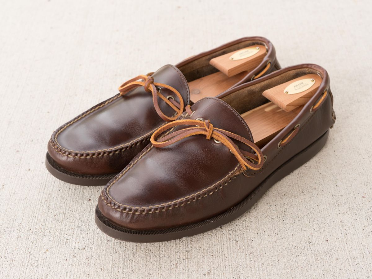 Photo by J_L on August 18, 2024 of the Rancourt & Co. Gilman Camp Moc in Horween Carolina Brown Chromexcel.