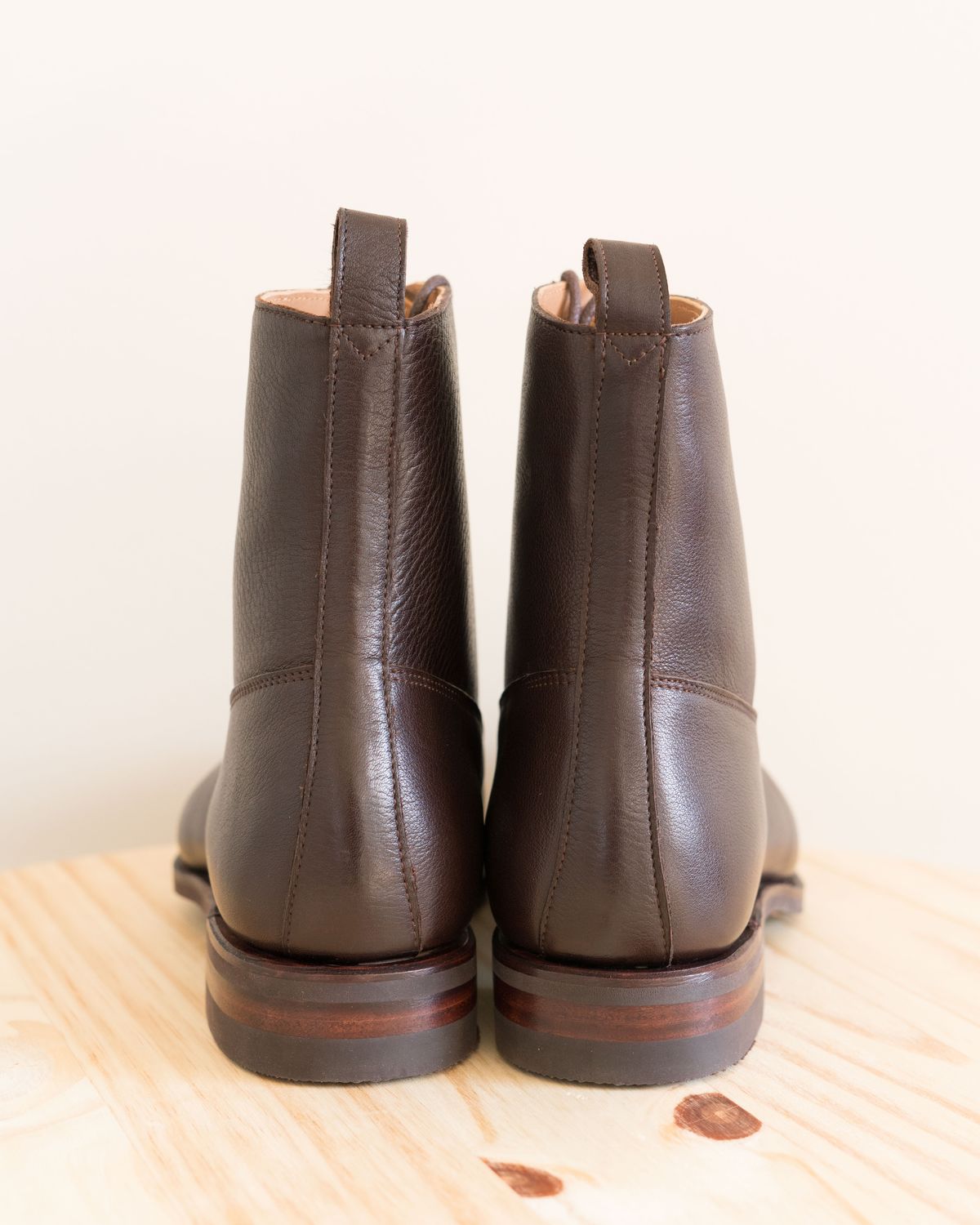 Photo by J_L on October 3, 2023 of the Meermin Balmoral Boot in D’Annonay Dark Brown Softcalf.