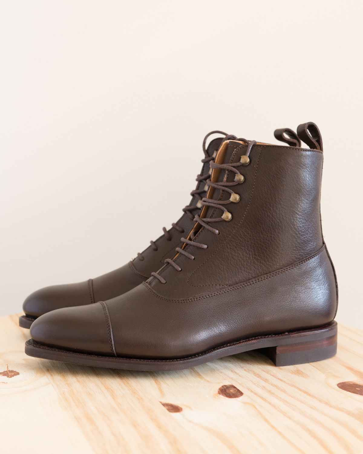 Photo by J_L on October 3, 2023 of the Meermin Balmoral Boot in D’Annonay Dark Brown Softcalf.