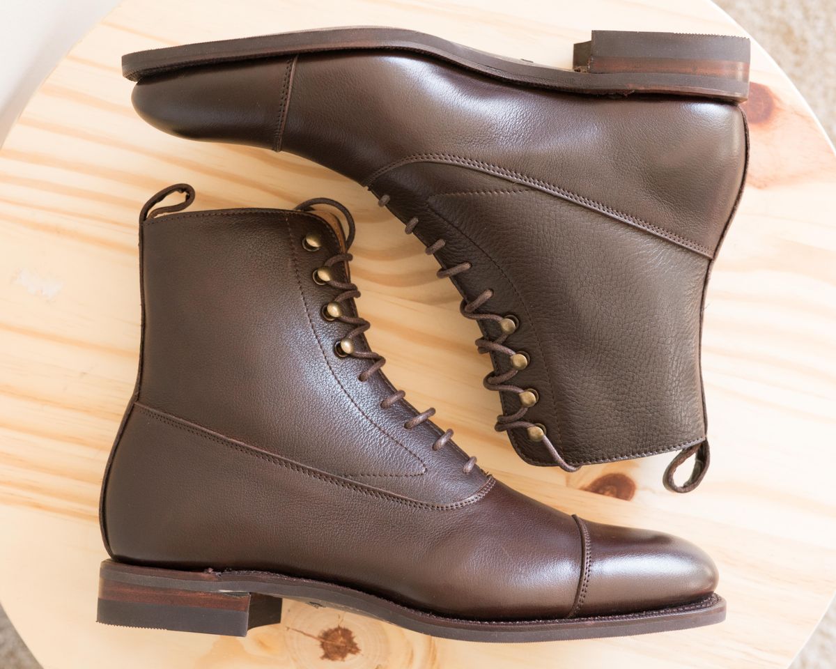 Photo by J_L on October 3, 2023 of the Meermin Balmoral Boot in D’Annonay Dark Brown Softcalf.