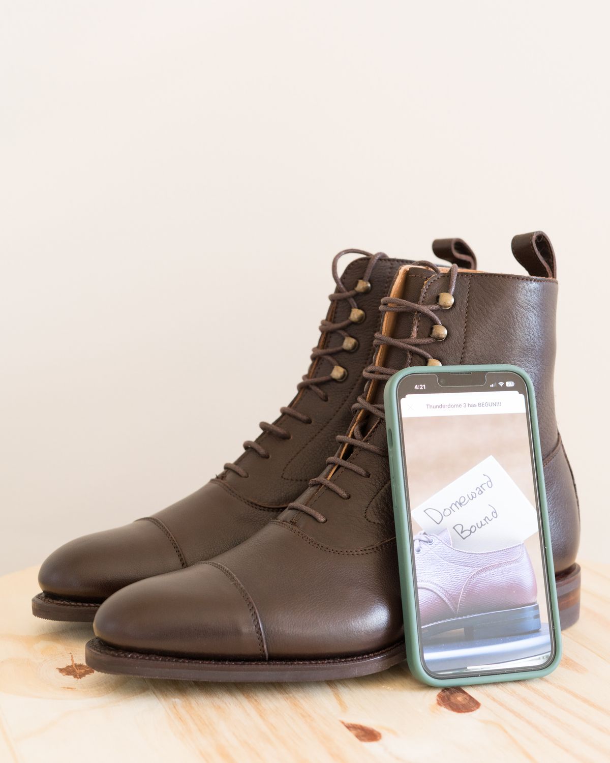 Photo by J_L on October 3, 2023 of the Meermin Balmoral Boot in D’Annonay Dark Brown Softcalf.