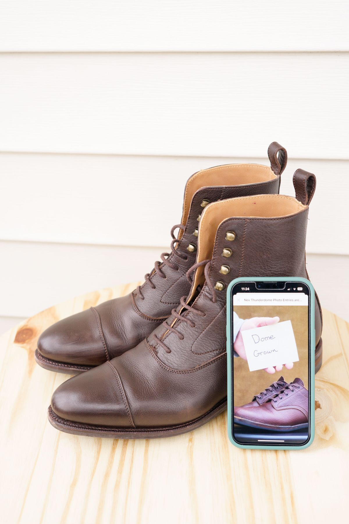 Photo by J_L on November 1, 2023 of the Meermin Balmoral Boot in D’Annonay Dark Brown Softcalf.